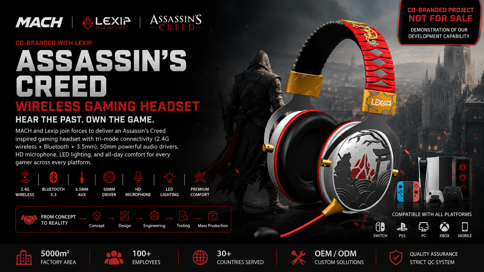 AC France OEM gaming headset case study hero image for tri-mode low latency wireless gaming headset